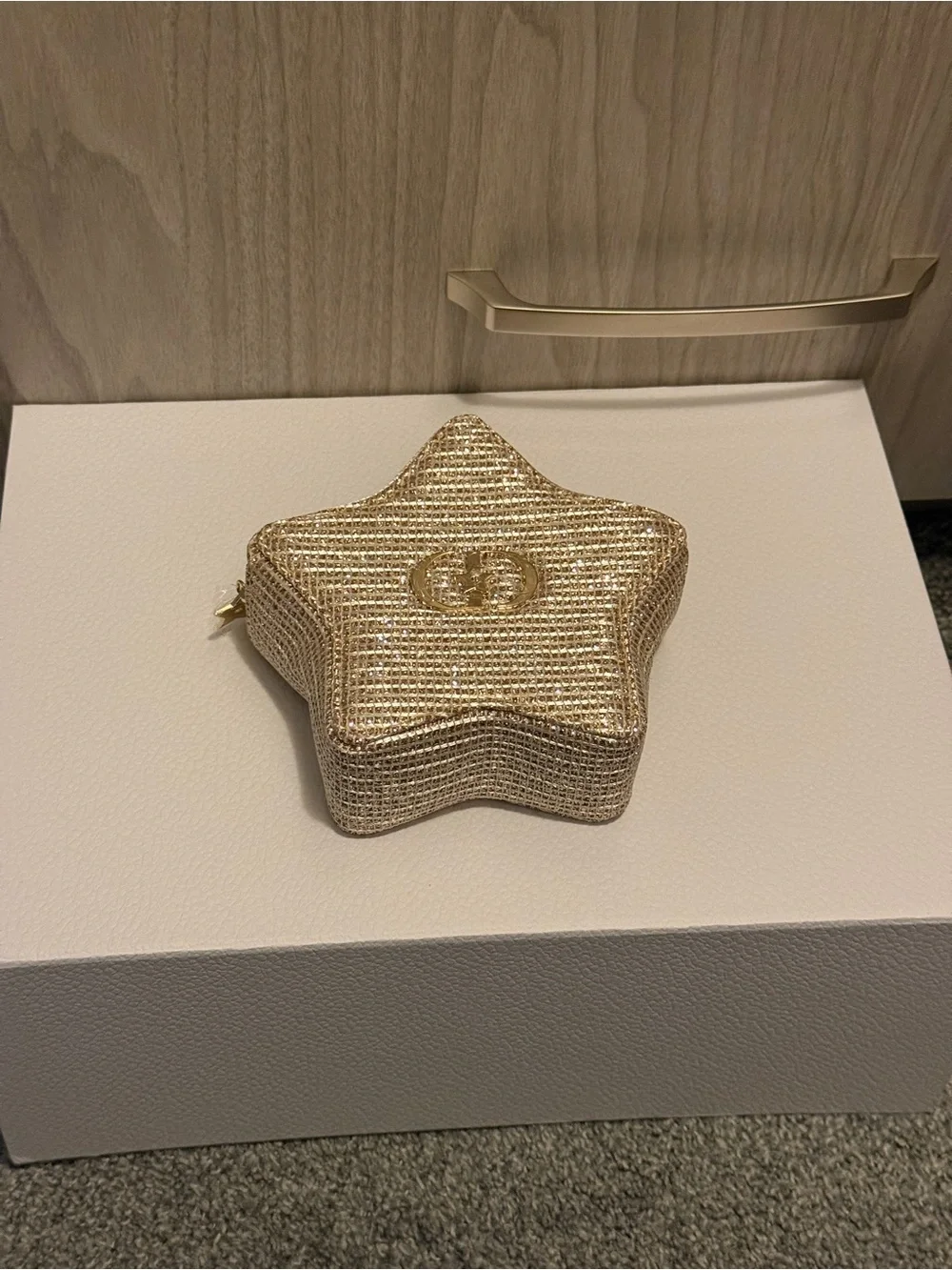 Dior Star-Shaped Metallic Gold Cosmetic Pouch
